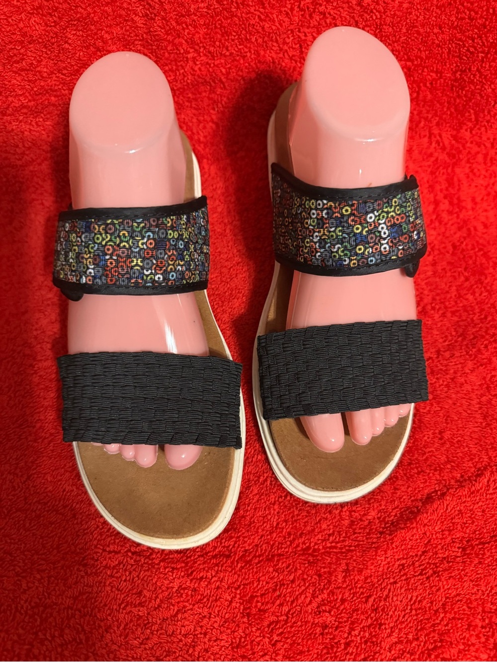 Bernie Mev Sz 40 (9) Navy Casual Sandals with Embellished Strap VGUC😊😊